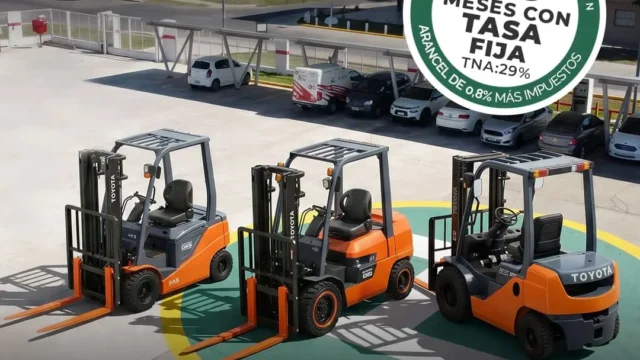 Autoelevadores Toyota con financiación del Banco Nación: una oportunidad. Fotografía editorial relacionada con auto elevadores Toyota financiación Banco Nación. publicada en Netawa