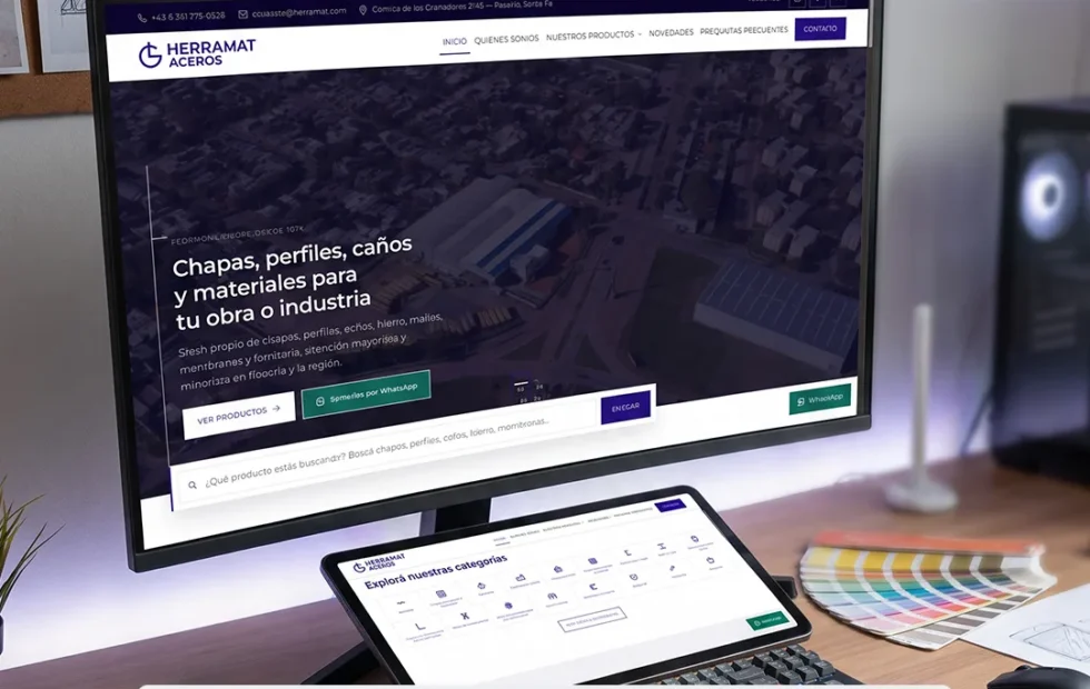 Catálogo industrial de Herramat: una web pensada para vender sin carrito. Imagen destacada sobre catálogo industrial de Herramat. publicada en Netaware