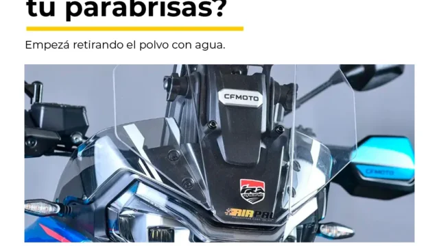 Cómo limpiar el parabrisas de la moto sin rayarlo. Fotografía editorial relacionada con limpiar parabrisas de moto. publicada en Netaware