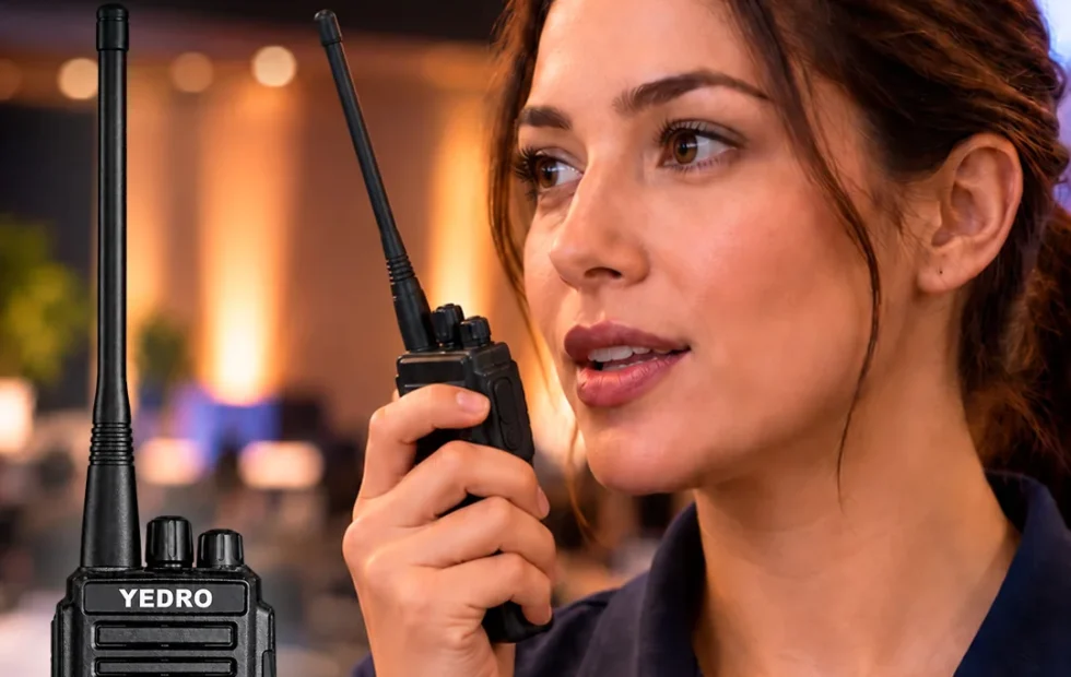 Cómo organizar radios para coordinar equipos en comercios y eventos. Fotografía editorial relacionada con organizar radios en comercios. publicada en Netaware