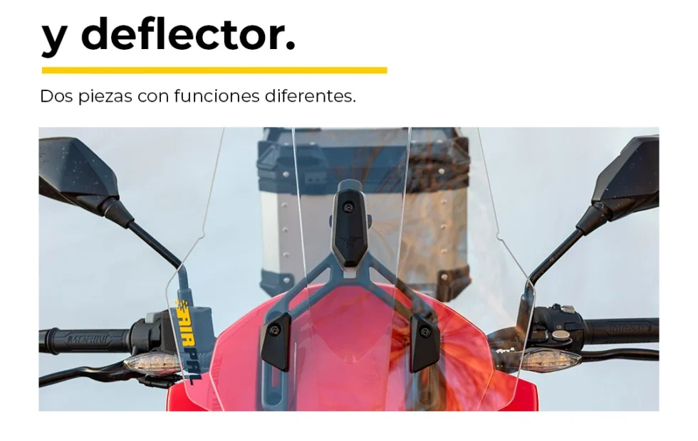Parabrisas o deflector de moto: cómo distinguirlos y evaluar su compatibilidad. Fotografía editorial relacionada con parabrisas y deflector de moto. publicada en Netaware