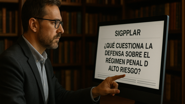 Imagen ilustrativa generada con IA: SIGPPLAR: qué cuestiona la defensa sobre el régimen penal de alto riesgo